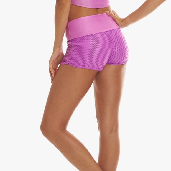 ❤️ KORAL Flex Fold Over Netz Shorts Wild Orchid Purple Pink Medium - Picture 3 of 11